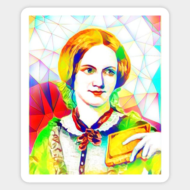 Charlotte Bronte Colourful Portrait | Charlotte Brontë Artwork 12 Sticker by JustLit